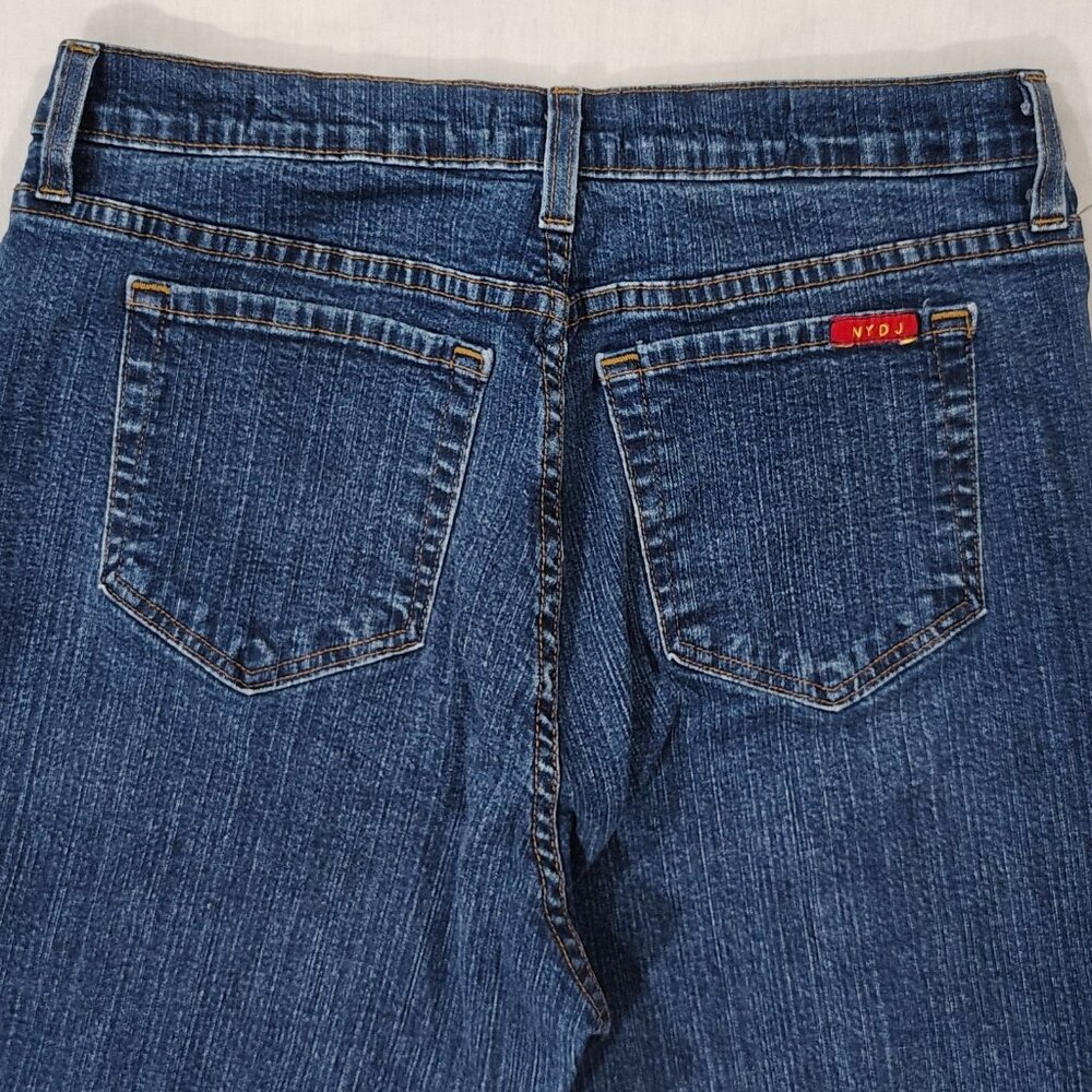 NYDJ Tummy Tuck Jeans Womens Size 12 High Rise Boot Cut USA Stretch Denim Blue - Picture 5 of 16